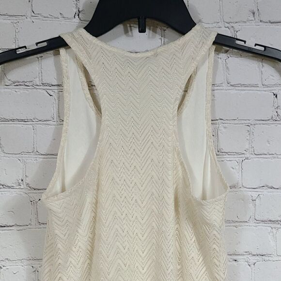 Zunie Beige Chevron Lace Panel Sheath Tween Dress Girls 16 Sleeveless Tank Boho - Picture 9 of 10